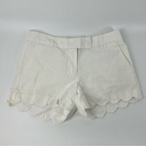 J. Crew Factory White Scalloped Shorts